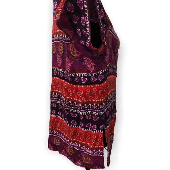 Melissa Harper MHM Button Up Shirt Women's 14 Multicolor Geometric Blouse VTG - Picture 2 of 8